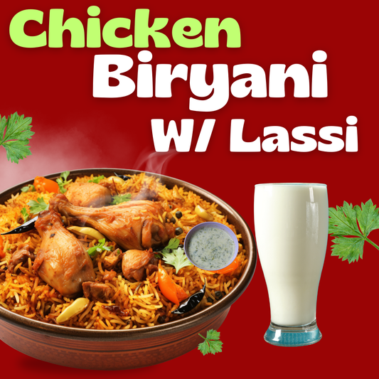 Chicken Biryani & Lassi