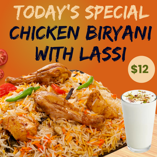 Chicken Biryani & Lassi